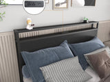 King Bed Frame, Storage Headboard with Charging Station, Solid and Stable, Noise Free, No Box Spring W2129P272215
