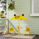 Kids Outdoor Activity Table with Foldable Chairs Yellow 95325722