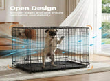 24/30 Inch Dog Crate, Black - Durable Metal Puppy Cage with Removable Tray, Collapsible Kennel for 50459140