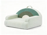 Kids Armchair Toddler Reading Sofa, Full Compression, Teddy Velvet Cute Rainbow Pattern Kids Sofa 08781934