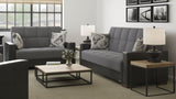PrimeNest NimbusFlow Upholstered Convertible Sofabed with Storage, Grey/Black-PU Polyester B030P286521