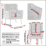 Modern Accent Chair,Teddy Fabric Living Room Chairs Comfy Reading Chair,Mid Century Accent Chair, W1028P236468