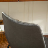 Lotusville Vintage PU Leather Dining Chairs, Set of 2, Antique Grey T2574P164554