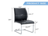Luxury Simple Arch Chair - Set of 4 Black PU Material High Resilience Dining Chair with Arched Metal W1512P414523