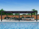 12' x 20'Pergola Modern Style with Adjustable Louvers for Outdoor Roof, Garden, Easy Assembly, 25174613