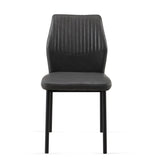 Dark Grey PU Leather Dining Chairs Set of 4 Faux Leather Dining Chairs Living Room Chair Modern W1164P195156