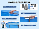 10FT * 30IN Round Above Ground Pool with Blue Iron Frame 87735699