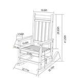 All Weather Rocking Chair Set with Side Table, 3-Piece Rocking Chair Set with Wood-Texture, Navy W2103P278564