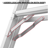 17ft Multi-Position Foldable Aluminum Ladder, A-Frame and Straight Ladder, ANSI 250lbs W2529P193468