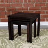 2-Piece Eucalyptus Nesting Table Set, Espresso B046125049