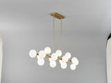 Pendant Lamp with Opal Glass Shade, 16-Lights Modern Farmhouse Ceiling Pendant Hanging Light Fixture W5008P466519