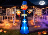 10FT Halloween Inflatable Pumpkin Gentleman with Rotating Pumpkin Head, Built-in Blower, Outdoor 80050289