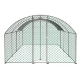 ZNTS 26'x9'x6'Large Metal Chicken Coop,Walk-in Poultry Cage,Chicken Run with Waterproof Cover,Outdoor 97259281