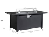 43-Inch Fire Table50000 BTU Gas Firepit with Volcanic Stone Black 45855548