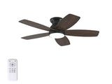 32 Inch LowProfile Flush Mount Fan with LED Light, Remote Control, 5Blade Reversible W3816P585861