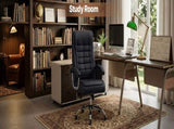 Executive Office Chair High Back PU Leather Desk Chair with Spring Seat Cushion, Ergonomic Swivel W3835P483845