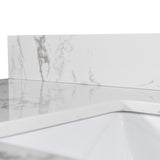 Montary 43x22 inch bathroom stone vanity top engineered stone carrara white marble color with W50921985