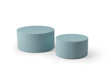 MDF Nesting Table Set of 2,Handcraft Round Coffee Table for Living Room/Leisure Area, Blue W87682178