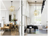 4-Light Farmhouse Kitchen Chandeliers, Vintage Cage Light Fixture Adjustable Height Chandeliers for W1592P230613