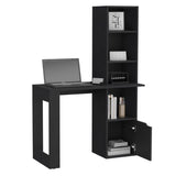 Iowa Computer Desk with 1-Cabinet and 4-Tier Bookcase B070P188864