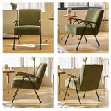 Pattern Colorful Fabric Armchair, Modern Accent Chair High Back, Living Room Chairs with Metal Legs W2105P210239