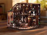 MUSIC PARK 3d wooden puzzle for adults Bacchus Study book nook with lights model kit dollhouse DIY 52414422