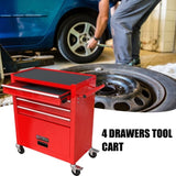 4 DRAWERS MULTIFUNCTIONAL RED TOOL CART WITH WHEELS W110280934