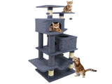 57" Multi-Level Cat Tree for Multi-Cat Households, 2 Condos & Hammock with Sisal Scratching 93262124