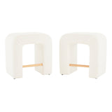 24'' Boucle stool Set of 2,Dining Chairs for Home Kitchen Island,White N780P187017K