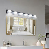 (Same as W1340110595/L2010) LED Modern Black 6-Light Vanity Lights Fixtures Over Mirror Bath Wall W1340P206812