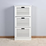 Wooden Shoe Cabinet for Entryway, White Shoe Storage Cabinet with 3 Flip Doors 20.94x9.45x43.11 inch 55963854