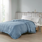 Oversized Down Alternative Blanket with Satin Trim B03598524