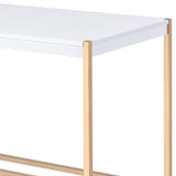 White and Gold Writing Desk with USB Ports B062P184553
