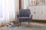 ZNTS Modern Mid Century Chair velvet Sherpa Armchair for Living Room Bedroom Office Easy Assemble W136165559