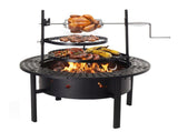 33 inch Outdoor Fire Pit with 2 Cooking Grills, Wood pit with Removable Swivel Grill, 94102282