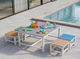 5-piece children's patio table and chair set , 29.5 inches, blue-khaki, light 78524061