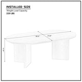 Length 39.37 Inch Modern Coffee Table,MDF Oval Coffee Table for Living Room,Small Coffee Table with W2582P217995
