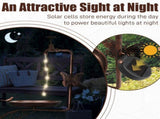 36 inch Bird Baths for Outdoors, Vintage Metal Garden Bird Bath with Solar Lamp and Flower Planter 98260566