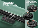 Curved Vertical Stripe 4-in-1 Trolley Case - Retro Green 12522872