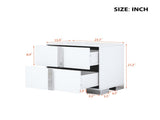 Elegant Nightstand with Metal Foot, Mirrored Bedside Table with 2 Drawers for Bedroom, Living Room, 62606640