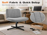 Criss Cross Office Chair, No Wheels Armless Swivel, Wide Seat Criss Cross Chair for Home Office & 48312668