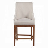 Traditional Luxury Upholstered Counter Height Chairs Set of 2 Sloped Arms Nailhead Trim Stylish B2741P345932