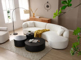 Round Coffee Table side Table for Living Room Fully Assembled Black W87649643