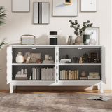 Elegant Sideboard Featuring Sophisticated Wavy Pattern Doors with Arched Groove Design in a Stylish W2696P256249