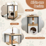 26"H cat coffee table cat furniture tail table cat house with scratching post 96229714