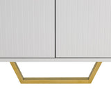 TREXM Modern sideboard with Four Doors, Metal handles & Legs and Adjustable Shelves Kitchen Cabinet WF295368AAK