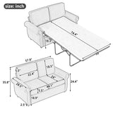 57.9" Orisfur Pull Out Sofa Bed Loveseat Sleeper with Twin Size Memory Mattress with Two USB Ports N719P210624B