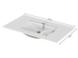 30-Inch White Ceramic Bathroom Sink, Fits 30-Inch Vanity,Pre-Drilled Faucet Hole,Modern Minimalist W3151P360951