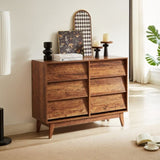 6 Drawer Double Dresser Features Vintage-style and Bevel Design W578132029