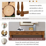 63inch Long Wood Console Table with 3 Drawers and 1 Bottom Shelf for Entryway Hallway Easy Assembly W1202114035